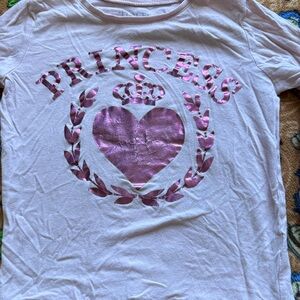 Princess Graphic Kids Top in Light Pink with Metallic Accent